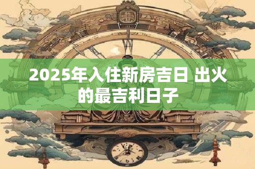 2025年入住新房吉日 出火的最吉利日子