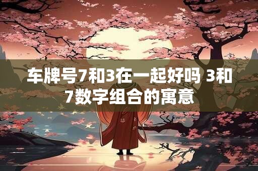 车牌号7和3在一起好吗 3和7数字组合的寓意