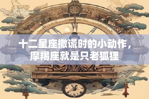 十二星座撒谎时的小动作，摩羯座就是只老狐狸