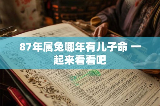 87年属兔哪年有儿子命 一起来看看吧