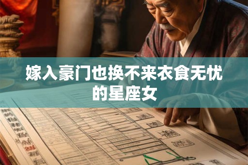 嫁入豪门也换不来衣食无忧的星座女