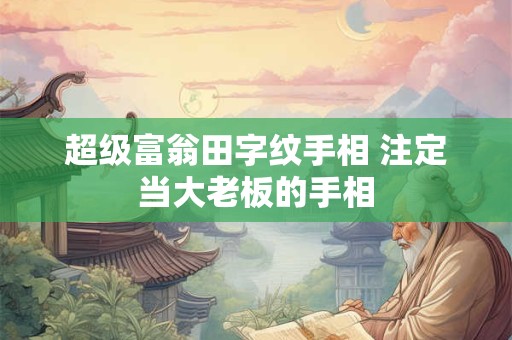 超级富翁田字纹手相 注定当大老板的手相