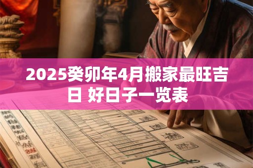 2025癸卯年4月搬家最旺吉日 好日子一览表