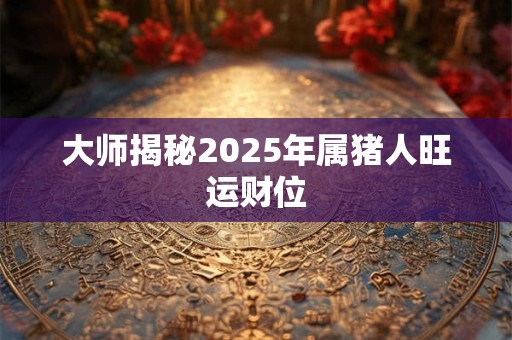 大师揭秘2025年属猪人旺运财位