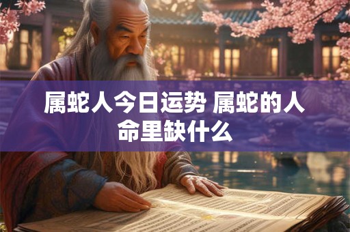 属蛇人今日运势 属蛇的人命里缺什么