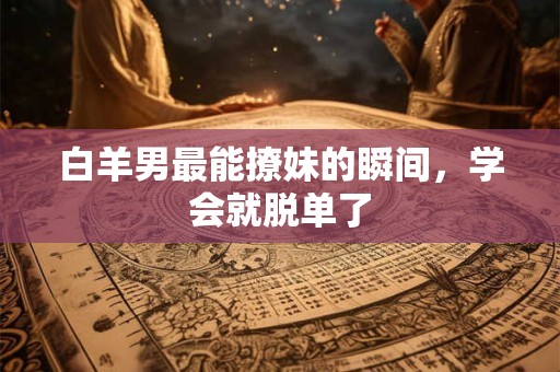 白羊男最能撩妹的瞬间，学会就脱单了