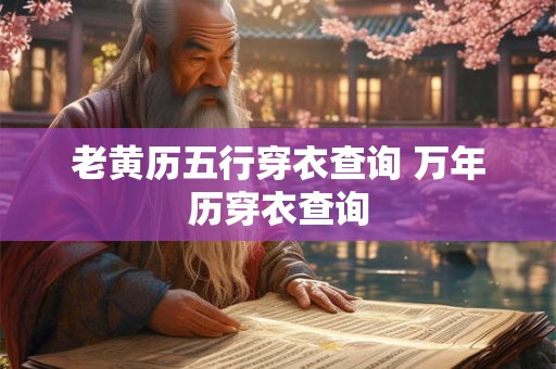 老黄历五行穿衣查询 万年历穿衣查询