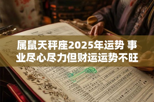 属鼠天秤座2025年运势 事业尽心尽力但财运运势不旺