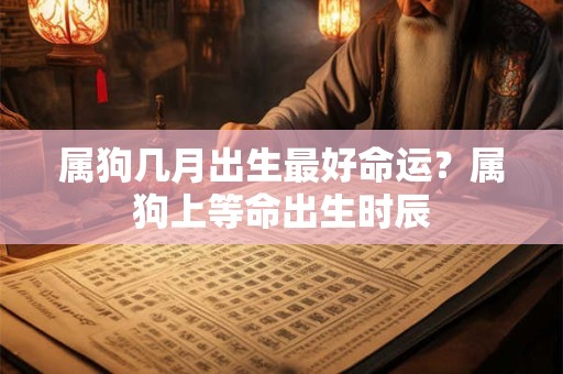 属狗几月出生最好命运？属狗上等命出生时辰