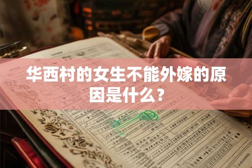 华西村的女生不能外嫁的原因是什么？