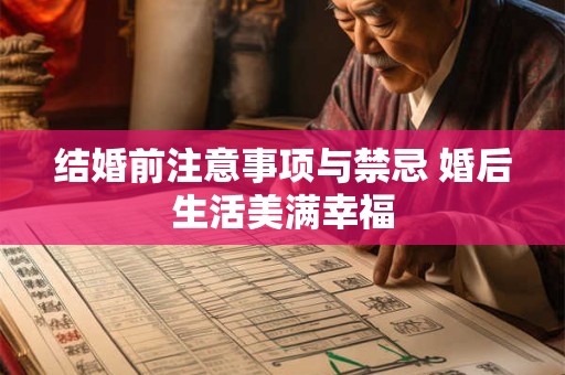 结婚前注意事项与禁忌 婚后生活美满幸福