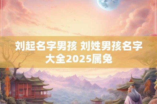 刘起名字男孩 刘姓男孩名字大全2025属兔