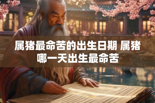 属猪最命苦的出生日期 属猪哪一天出生最命苦