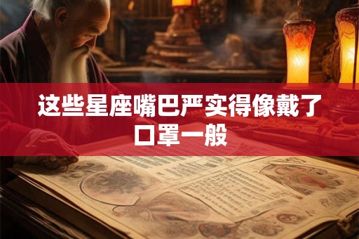 这些星座嘴巴严实得像戴了口罩一般