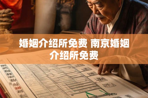 婚姻介绍所免费 南京婚姻介绍所免费