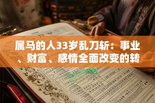 属马的人33岁乱刀斩：事业、财富、感情全面改变的转折点