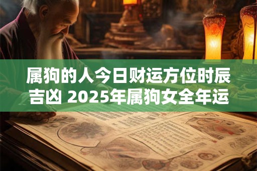 属狗的人今日财运方位时辰吉凶 2025年属狗女全年运势