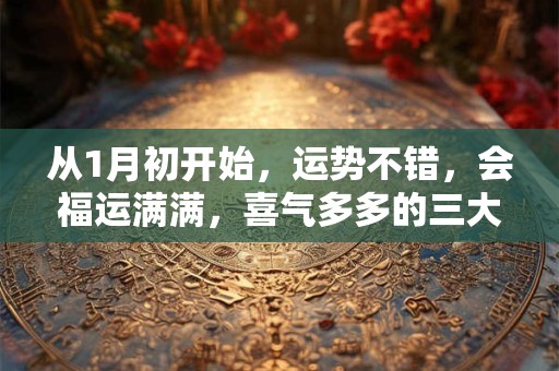 从1月初开始，运势不错，会福运满满，喜气多多的三大生肖