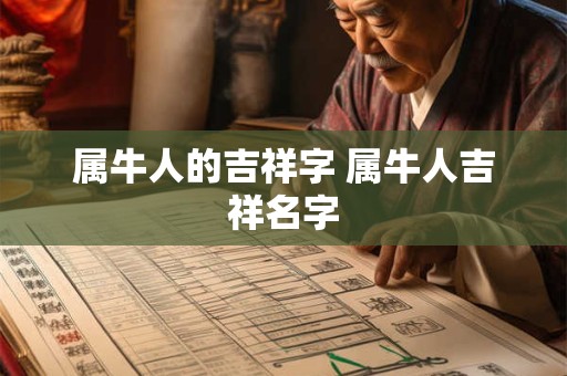 属牛人的吉祥字 属牛人吉祥名字