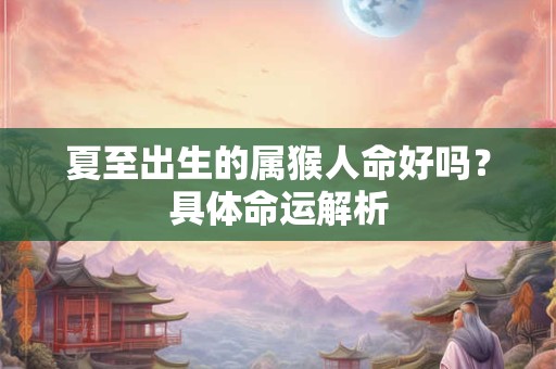 夏至出生的属猴人命好吗？具体命运解析
