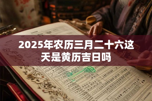 2025年农历三月二十六这天是黄历吉日吗