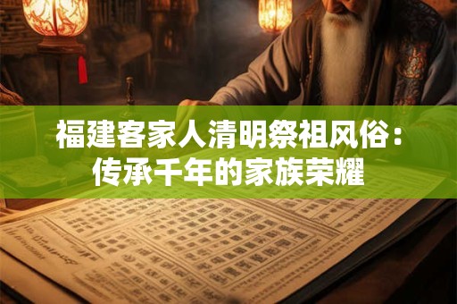 详细阅读:福建客家人清明祭祖风俗:传承千年的家族荣耀 福建客家人清明祭祖风俗:传承千年的家族荣耀