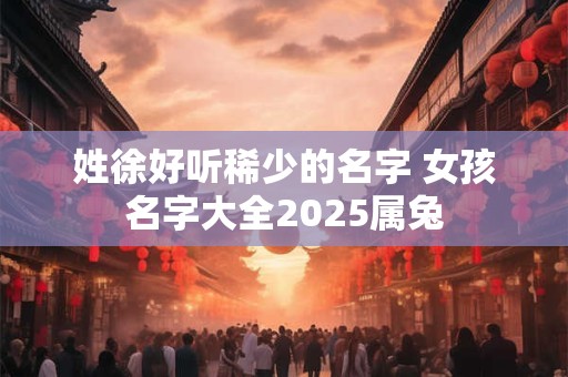 姓徐好听稀少的名字 女孩名字大全2025属兔
