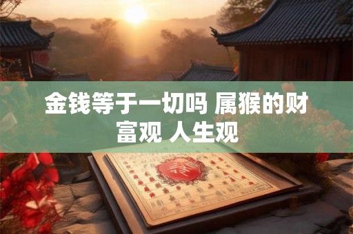 金钱等于一切吗 属猴的财富观 人生观