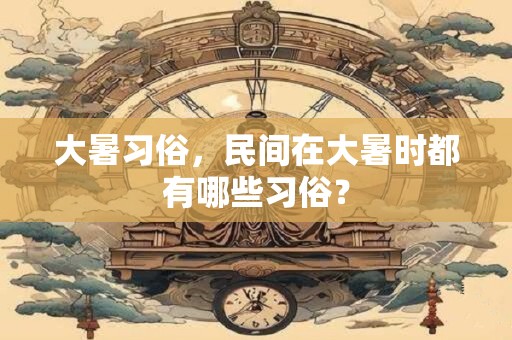 大暑习俗，民间在大暑时都有哪些习俗？