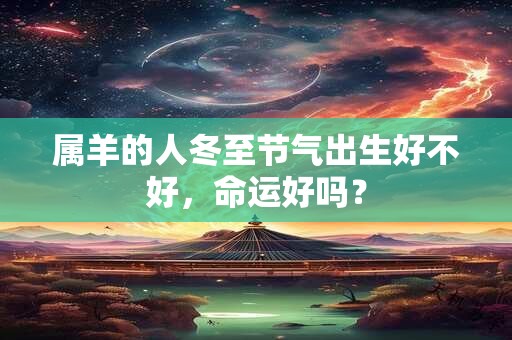 属羊的人冬至节气出生好不好，命运好吗？