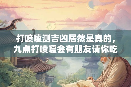 详细阅读:打喷嚏测吉凶居然是真的,九点打喷嚏会有朋友请你吃饭 打喷嚏测吉凶居然是真的,九点打喷嚏会有朋友请你吃饭