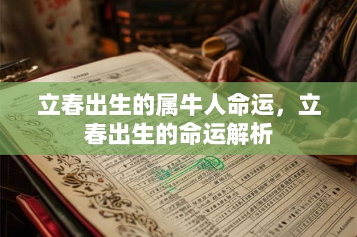 立春出生的属牛人命运，立春出生的命运解析