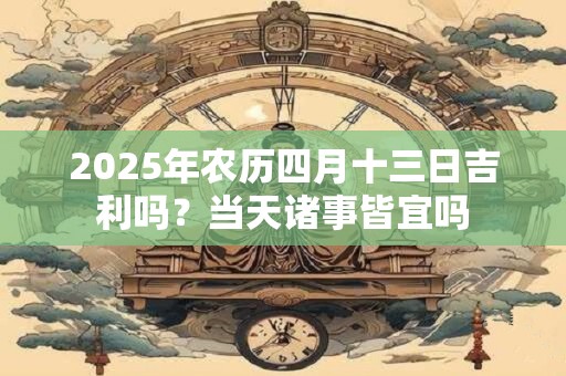 2025年农历四月十三日吉利吗？当天诸事皆宜吗