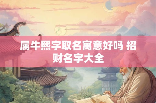 属牛熙字取名寓意好吗 招财名字大全