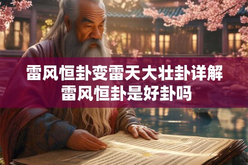 雷风恒卦变雷天大壮卦详解 雷风恒卦是好卦吗