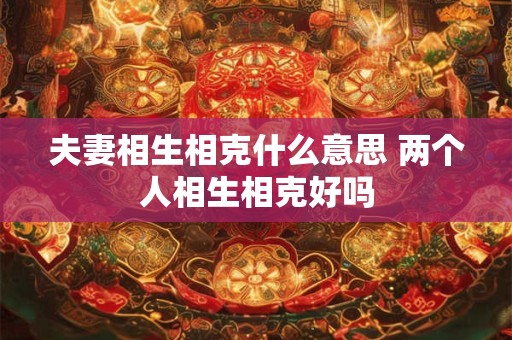 夫妻相生相克什么意思 两个人相生相克好吗