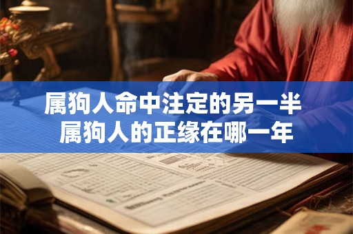 属狗人命中注定的另一半 属狗人的正缘在哪一年