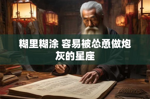 糊里糊涂 容易被怂恿做炮灰的星座