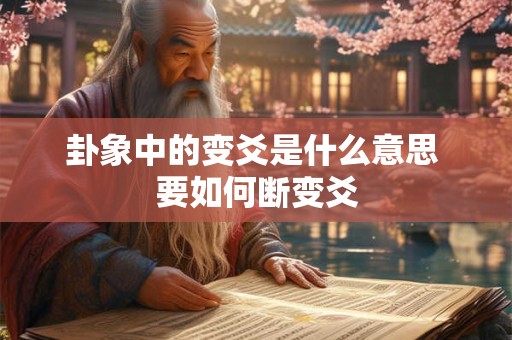 卦象中的变爻是什么意思 要如何断变爻