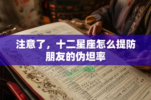 注意了，十二星座怎么提防朋友的伪坦率