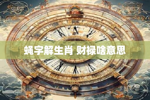 蝇字解生肖 财禄啥意思