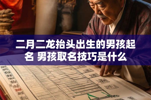 二月二龙抬头出生的男孩起名 男孩取名技巧是什么