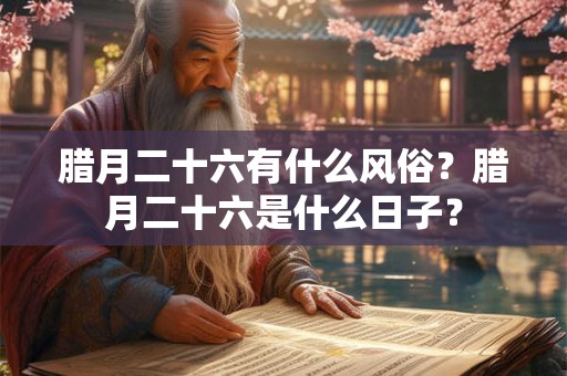 腊月二十六有什么风俗？腊月二十六是什么日子？