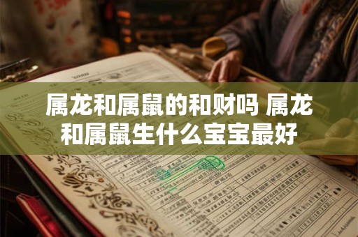 属龙和属鼠的和财吗 属龙和属鼠生什么宝宝最好