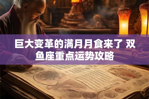 详细阅读:巨大变革的满月月食来了 双鱼座重点运势攻略 巨大变革的满月月食来了 双鱼座重点运势攻略