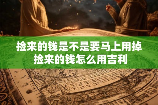 捡来的钱是不是要马上用掉 捡来的钱怎么用吉利