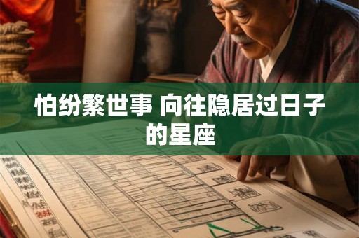 怕纷繁世事 向往隐居过日子的星座