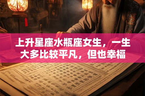 上升星座水瓶座女生，一生大多比较平凡，但也幸福