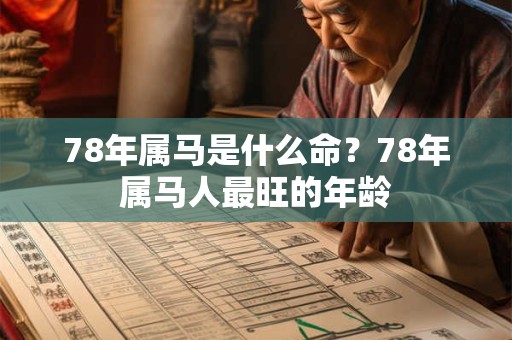 78年属马是什么命？78年属马人最旺的年龄