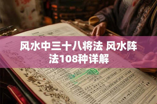 风水中三十八将法 风水阵法108种详解